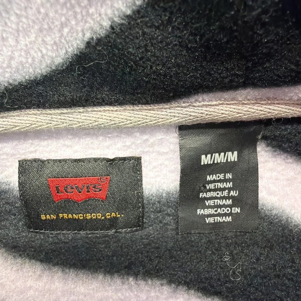 Levi's Skateboarding Zebra Print Fleece Jacket Mens XL Lavender Frost Full Zip - Picture 2 of 4